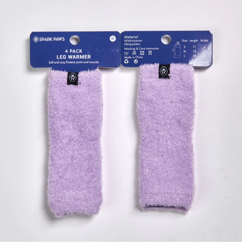 Spark Paws - Stretchy Fleece Dog Leg Warmer Sleeves - Purple